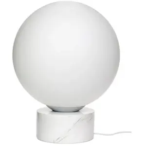 HUBSCH INTERIOR Lampe boule en marbre et verre blanc - Hübsch pas cher