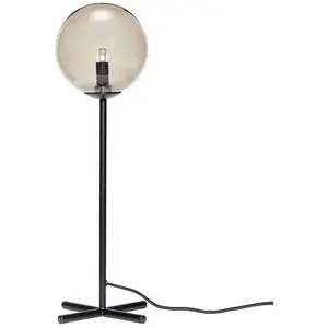 Comparateur de prix : Hubsch Lampe de table en métal noir avec verre de fumée