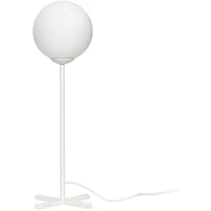 Hubsch Lampe de table en métal blanc avec verre blanc pas cher