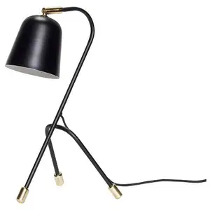 Hubsch Lampe de table en métal noir avec détail en laitonVendu parliving-and-company