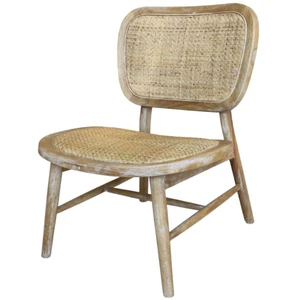 CHEMIN DE CAMPAGNE Chaise longue en bois de caoutchouc et rotin marron 60 x 62 x 78.5 cmVendu paramazon