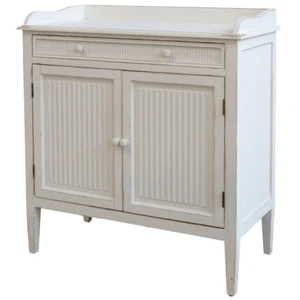 Meuble d'appoint buffet en bois blanc antique 83 x 41 x 91.5 cm pas cher