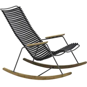 Chaise berçante en métal et plastique noir CLICK - Houe pas cher