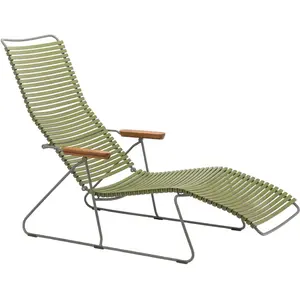 Chaise longue CLICK Sunlounger - vert olive Houe pas cher