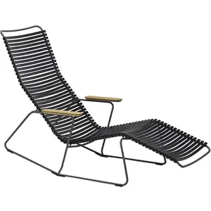 Chaise lounge modulable en métal et plastique noir CLICK - Houe pas cher