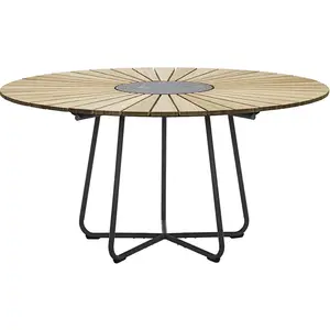 Table ronde 150 cm en bambou piètement en aluminium CIRCLE - Houe pas cher