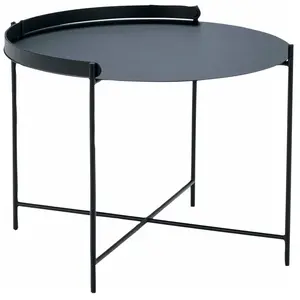 Table d'appoint 62 cm noir avec poignée EDGE - Houe pas cher