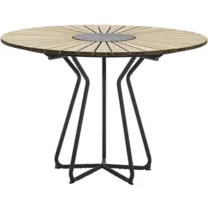 Table ronde 110 cm en bambou piètement en aluminium CIRCLE - Houe pas cher