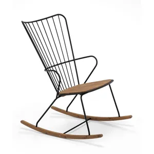 Chaise berçante en métal noir PAON - Houe pas cher