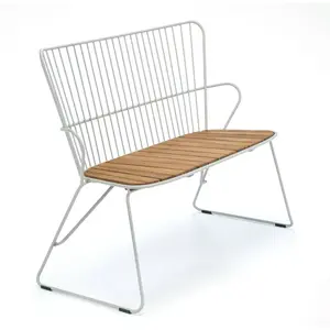 Banc en métal taupe PAON - Houe pas cher