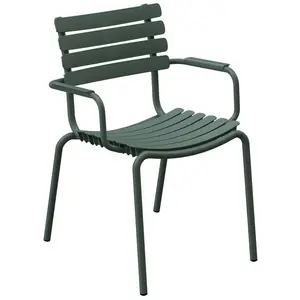 Chaise en plastique recyclé et aluminium vert olive Reclips - Houe pas cher