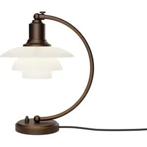 Louis Poulsen Lampe de table PH 2/2 Luna en laiton vieilli opalin - 57... pas cher