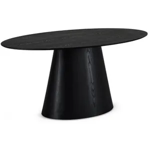 Furnhouse Table à manger Tango - Ovale - 6 couverts - MDF et placage de chêne - NoirVendu paramazon