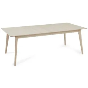 Furnhouse Table à manger extensible Porto - Rectangulaire - 6 couverts - Chêne massif et - Naturel