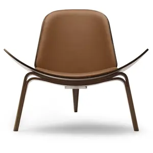 CARL HANSEN & SON - Fauteuil lounge Wegner - Marron - Contreplaqué de ... pas cher