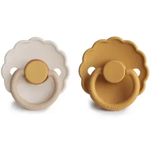 Frigg - Set de 2 tétines Daisy Bloom en latex - Chamomile/Honey gold Taille 1 pas cher