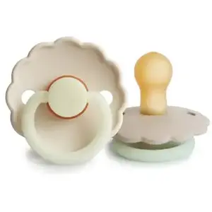 FRIGG Sucette phosphorescente Daisy Cream night/Croissant PP 0-6 mois lot de 2Vendu paraubert