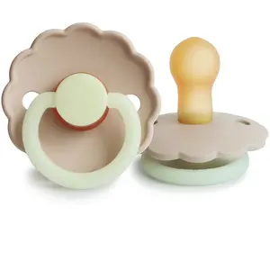 FRIGG Sucette phosphorescente Daisy Cream night/Croissant PP 6-18 mois lot de 2Vendu paraubert
