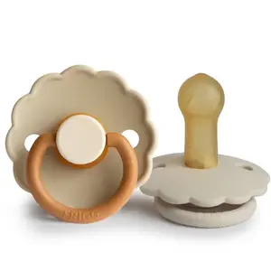 Frigg Lot de 2 sucettes Daisy Bloom Latex Desert / Cream pas cher