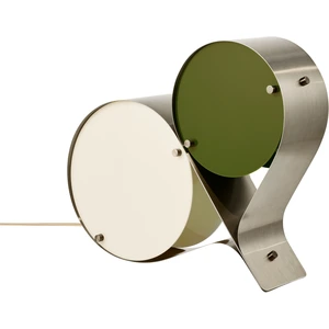 Lampe de table olive et ivoire Coppia - Gubi pas cher