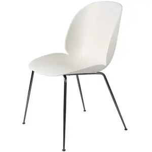 Gubi Set De 4 Chaises Beetle Dining Chair Base Chrome Noir (Alabaster ...