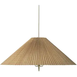 GUBI Suspension 1972, laiton, abat-jour en bambou, Ø 62 cm