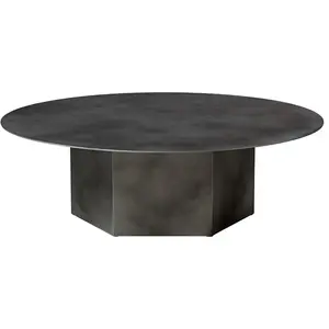 Table basse ronde en acier brumeux 110cm Epic - Gubi