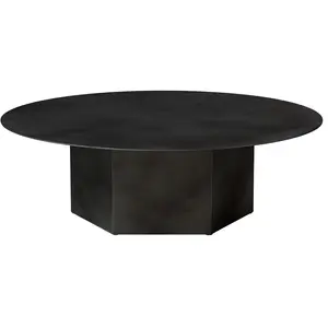 Table basse ronde en acier noir minuit 110cm Epic - Gubi