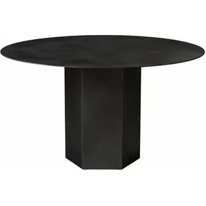 Table à manger ronde en acier noir minuit Epic - Gubi pas cher