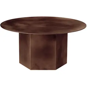 Table basse ronde en acier rouge terre 80cm Epic - Gubi