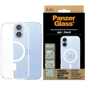 Comparateur de prix : PanzerGlass Panzer Coque rigide en verre compatible avec MagSafe pour iPhone 16   Transparent