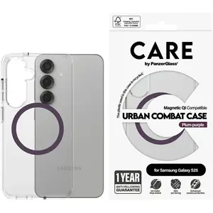 PanzerGlass CARE by Urban Combat - Coque de protection pour téléphone portable - polycarbonate, polyuréthanne thermoplastique (TPU) - transparent, Violet prune -Vendu parpixmania