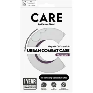 PanzerGlass CARE by Urban Combat - Coque de protection pour téléphone portable - polyuréthanne thermoplastique (TPU), polycarbonate - transparent, Violet prune - pas cher