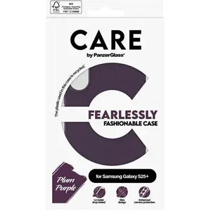 PanzerGlass CARE by - Coque de protection pour téléphone portable - vaisseau amiral - polyuréthane thermoplastique (TPU) 100 % recyclé - Violet prune - pour pas cher