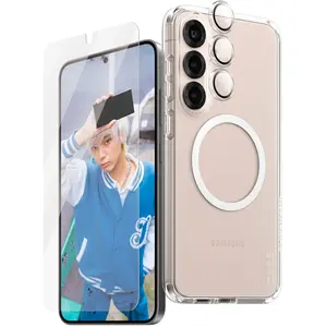 Comparateur de prix : PanzerGlass CARE by - Pack de protection 3 en 1 - coque de protection pour téléphone portable - vaisseau amiral - 100 % de polycarbonate recyclé, polyuréthane