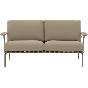 Canapé d'extérieur en acier et tissu taupe 73x152,5cm Settle - Muuto