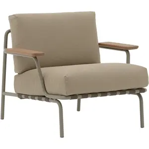 Fauteuil de jardin en acier et tissu taupe 73x86,5cm - Muuto pas cher