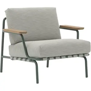 Fauteuil de jardin en acier et tissu vert-gris 73x86,5cm - Muuto