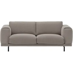 Canapé 2 places en tissu gris beige et pieds en métal noir Rest - Muut...Vendu parmade-in-design