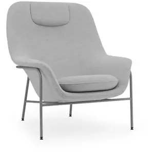 Drape Fauteuil de salon haut avec appui-tête Gris Acier - Normann Cope...