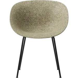 Chaise avec accoudoirs recyclable en herbes marines et acier noir Mat ... pas cher