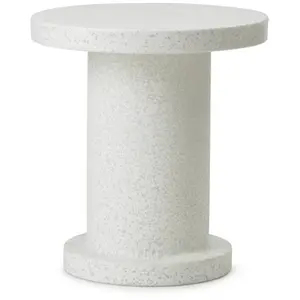 Comparateur de prix : Table d'appoint ronde en plastique recyclé blanc 50x55cm Bit - Normann...