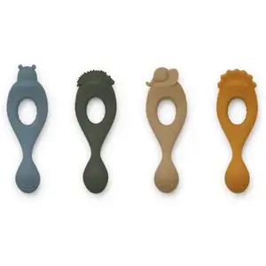 Comparateur de prix : Liewood Lot de 4 cuillères en silicone Safari Blue Multi Mix