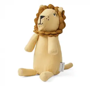 Liewood - Peluche lion Hedvig en coton bio Jaune taille unique pas cher
