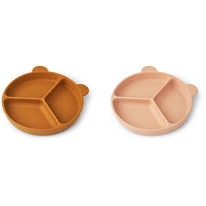 Comparateur de prix : Liewood Lot de 2 assiettes à compartiments ventouse Stacy Mustard tuscany rose mix