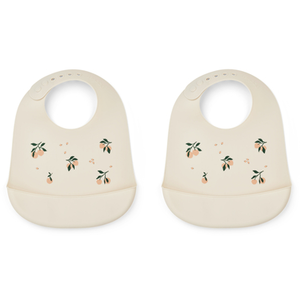Liewood Lot de 2 bavoirs à poche Tilda Peach sea shell mix pas cher