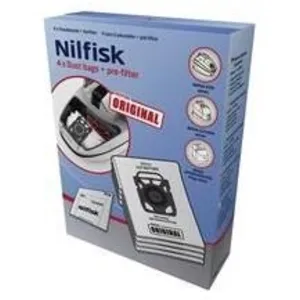 Comparateur de prix : 4 Sacs remplacement pour + pre filtres Nilfisk elite, extreme, king