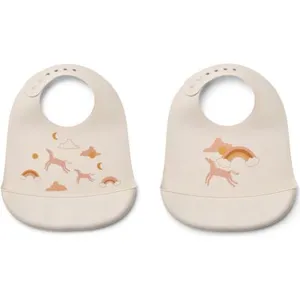 Liewood Lot de 2 bavoirs Tilda Dream Ecru pas cher