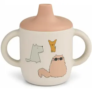 Liewood Tasse à bec en silicone Neil Cats and Dogs pas cher