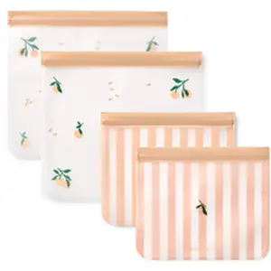 Liewood Lot de 4 sachets réutilisables Rebus Peach pas cher